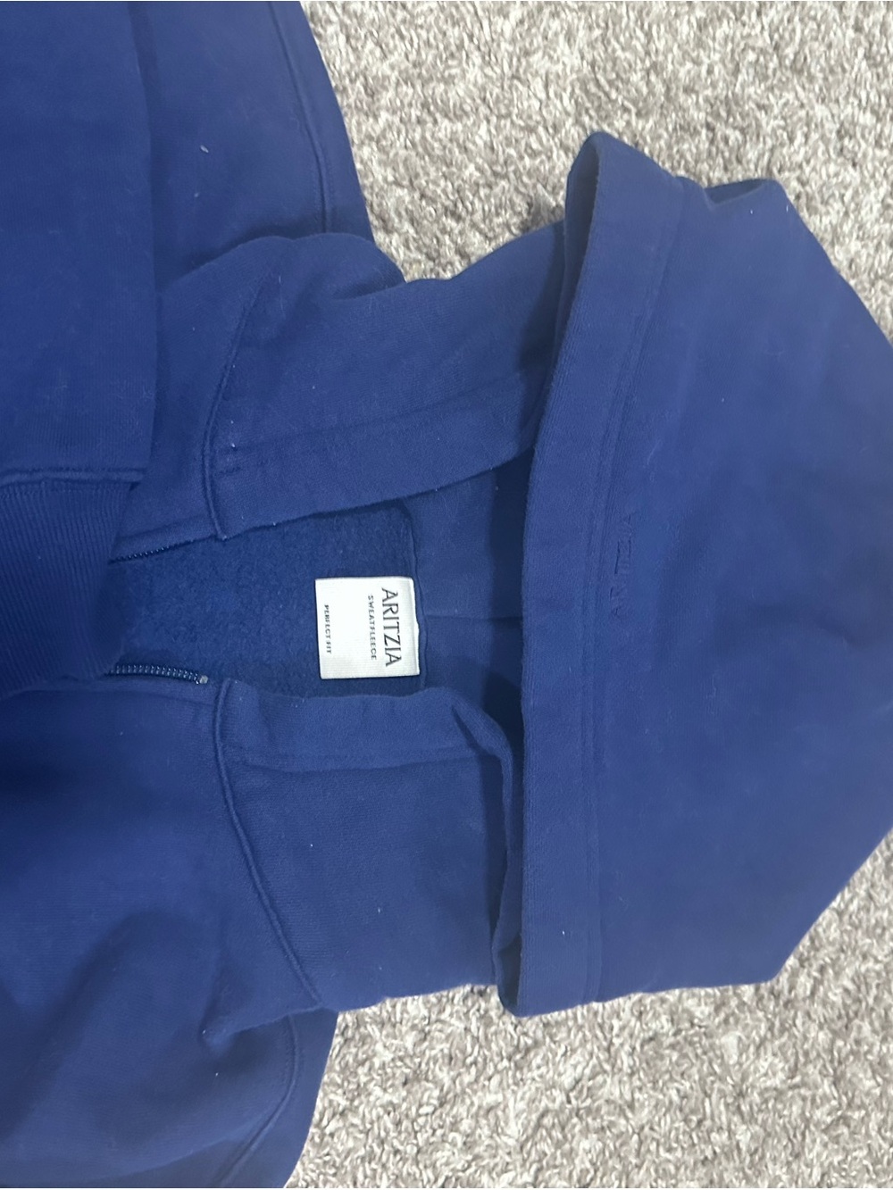Aritzia Navy Blue Mega Zip-Up Hoodie and Cargo Sweatpants Set - Picture 3 of 6